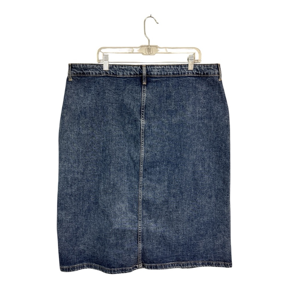 Old Navy Blue Button-Front Denim Midi Skirt - Picture 2 of 4